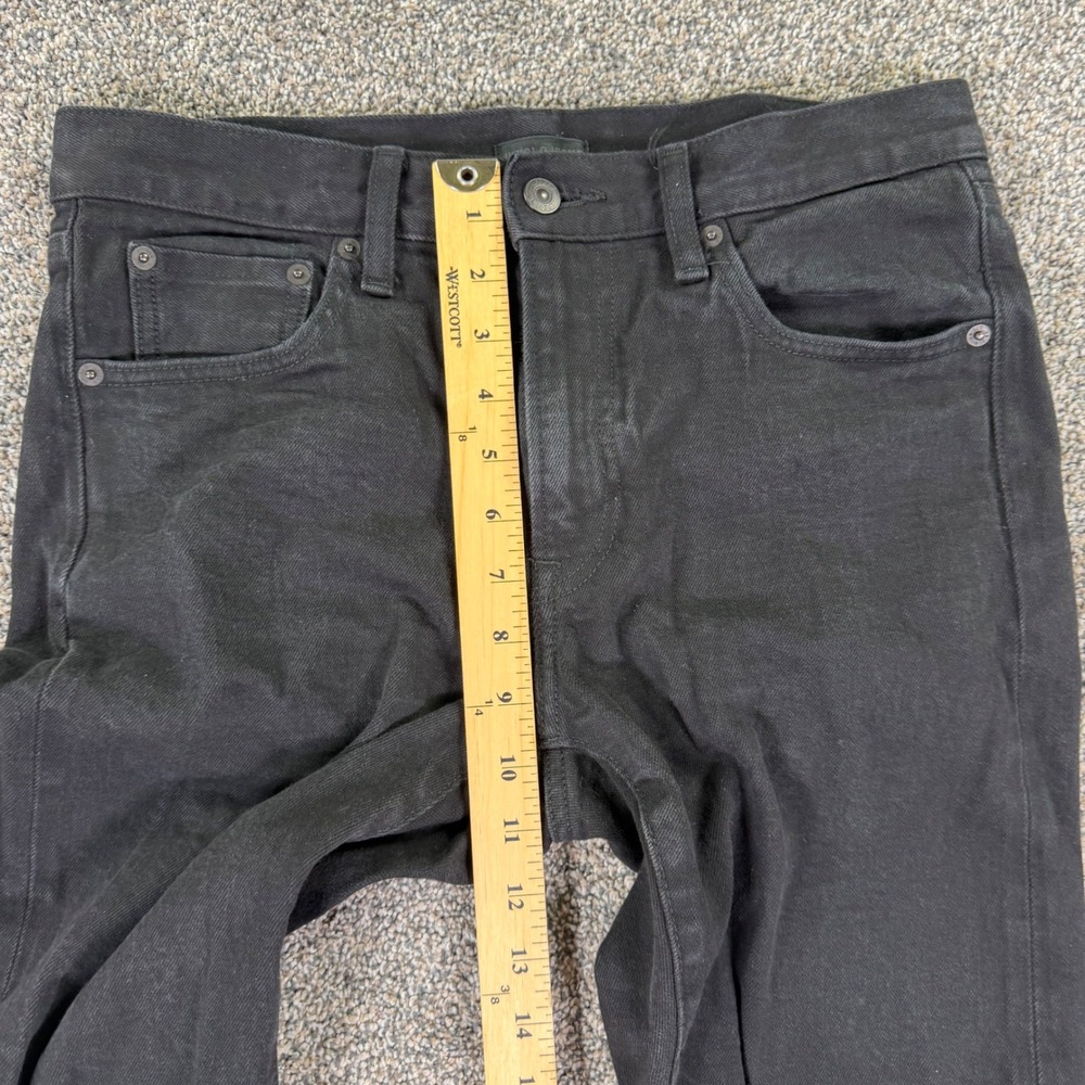 Uniqlo Selvedge Denim Jeans Mens 30 Black Slim Fit Straight Leg Stretch Red Line - Picture 11 of 14